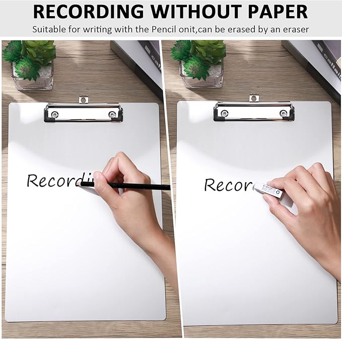 Epakh 12 Pieces Clipboard Bulks Metal Clipboard Aluminum Office Low Profile Clip Standard A4 Letter Size Metal Clip Board, Size 12.5 x 9 Inch