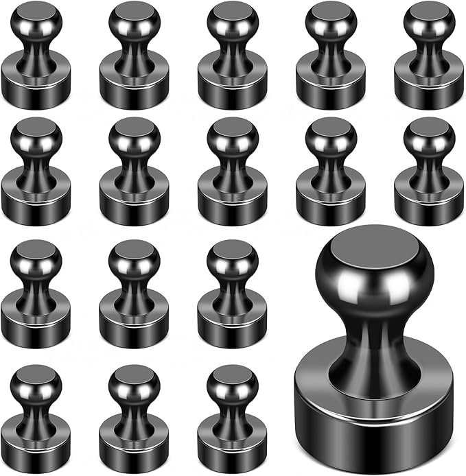 LOVIMAG Fridge Magnets, 18 Pcs Small Neodymium Magnets for Refrigerator，Whiteboard Magnets for Office，Push Pins Magnets with Epoxy Coating for Cruise, Cruise Door Magnets for Decorations