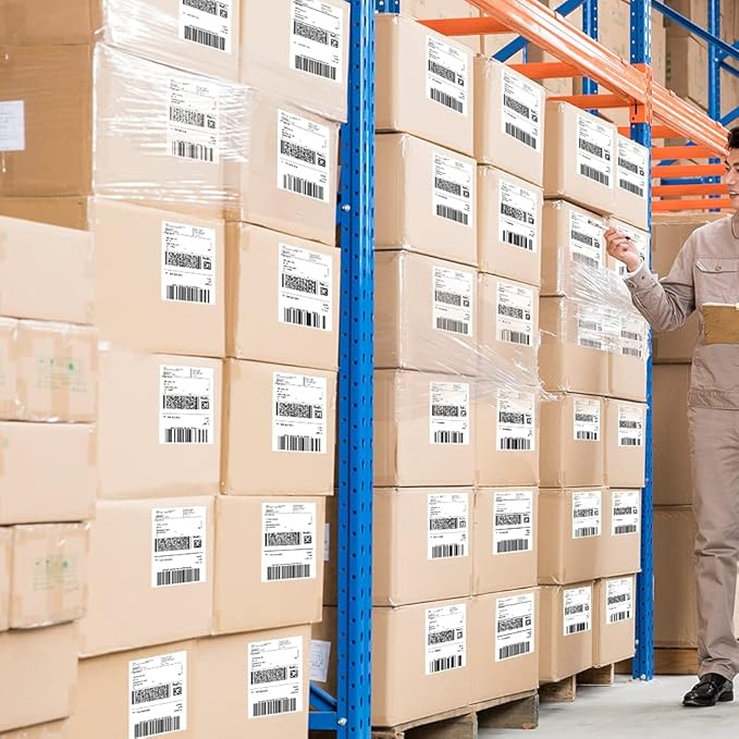 4x6 Thermal Labels, 8000 Shipping Labels with Perforated Line, Commercial Grade Thermal Shipping Label Paper