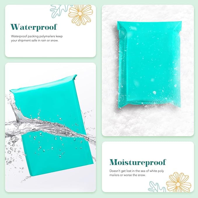 Fuxury 19x24 Inch 100 Pack Large Poly Mailers Shipping Envelopes Bags Teal,Self Adhesive Mailers Poly Shipping Bags for Small Clothing Business,Waterproof and Flexible polymailers,Keep Items Protected