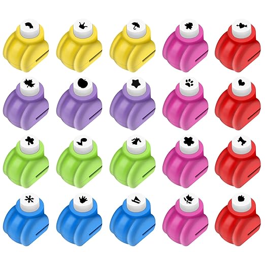 Paper Punches, Punch Craft Set Punches, Hole Punch Shapes Scrapbooking Supplies for Kindergarten Teacher Office Supplies and DIY Arts (Classic Mini 20pcs)
