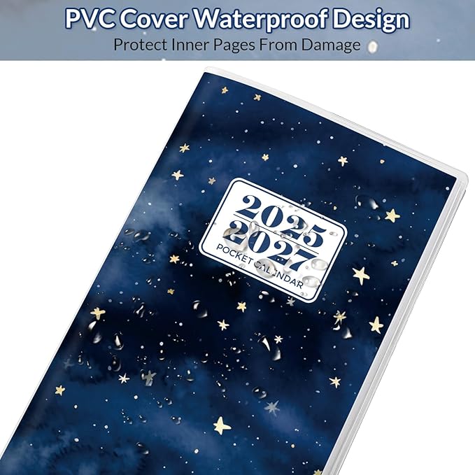 Pocket Calendar 2026-2027, 2026-2027 Monthly Planner - 3.7" x 6.7" - Runs from July 2025 Until December 2027, 2026 Pocket Calendar with PVC Cover for Organizing & Planning