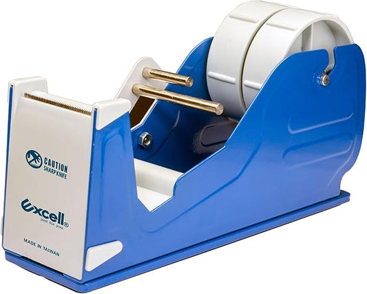 Excell Deluxe Twin Wide Metal Multi-Roll Desktop Tape Dispenser with Tiered Metal Separator Bars, EX-2272, 2 inch Wide, 3 inch Core