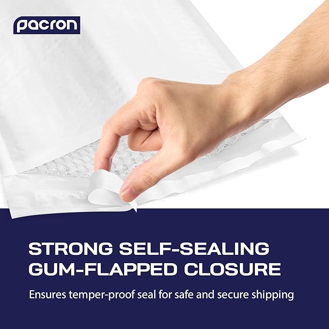 500-Pack Waterproof Poly Bubble Mailers 4 x 8 - Thick, Durable, Instant Seal Envelopes with Strong Adhesive - Protective Shipping Mailers for Jewelry, Cosmetics, SD Cards, USB Cables