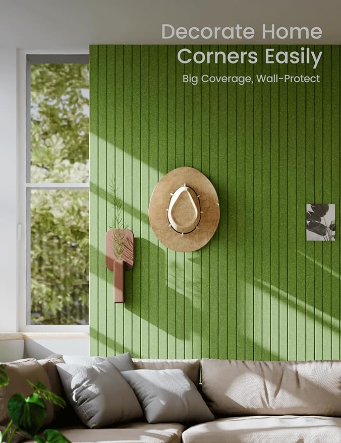 Large Felt Bulletin Board 48" x 36" Cork Board Alternative-12 Pack with 70 Safe Removable Adhesive Tabs, Cork Boards for Walls Cork Board for Home Office Classroom Pin Board (Grass Green)