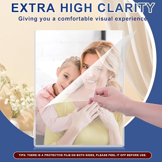 5PCS 9" x 12" Rigid Print Protectors Clear Plastic Sheet Protectors, Heavy Duty Top Loading Document Holder, Menu Cover, Photo Poster Sleeves Hard Plastic Sleeves for Paper Art Prints