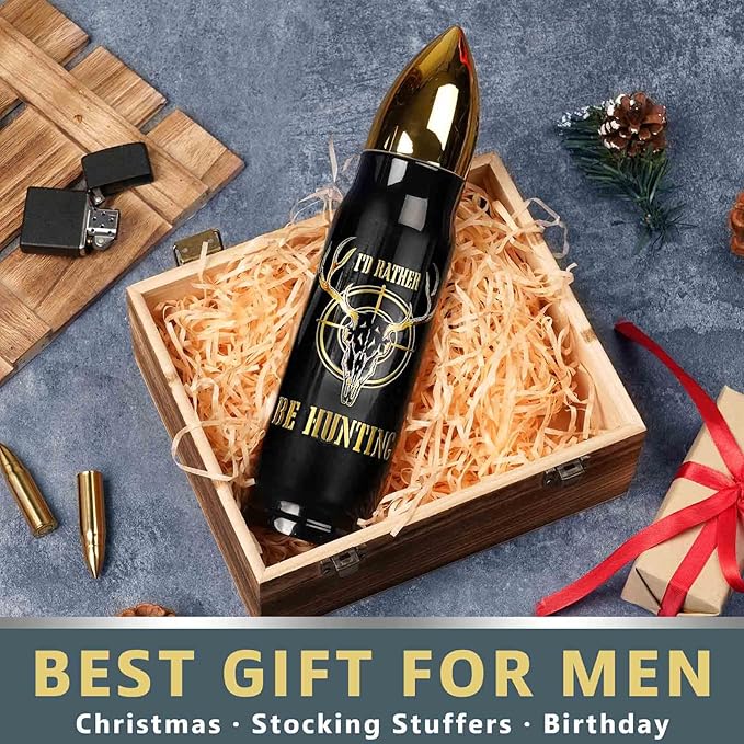 Hunting Gifts for Men - I'D Rather Be Hunting 17 oz Tumbler - Unique Deer Hunter Gifts for Men Who Have Everything - Birthday Gift for Mens Dad Him - Mens Stocking Stuffers Gift for Hunt Lovers