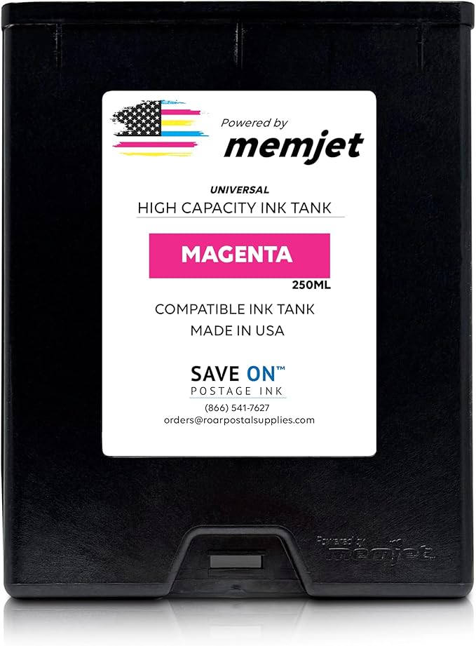 Quadient Memjet M5K250-N Compatible High Capacity Magenta Printer Ink Tank (250ml) - Printer Ink Cartridge for Mach Series Quadient & Hasler Printers - Fade-Resistant Replacement Inkjet Printer Ink