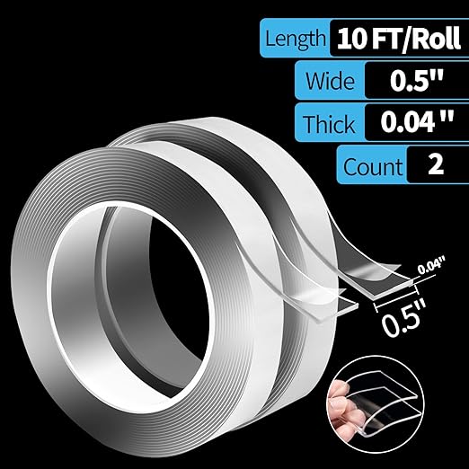 Art3d 2 Tomes, 3 m, Super Strong Double Sided Nano Tape Removable, Reusable, Washable