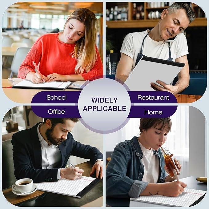 12 Pack Legal Pads 8.5 x 11 College Ruled 600 Sheets Note Pads 8.5 x 11 Inch Notepads Perforated Writing Pads 8.5 x 11 Pads of Paper Lined White Paper, 50 Sheets per Notepad for Home, Office, School