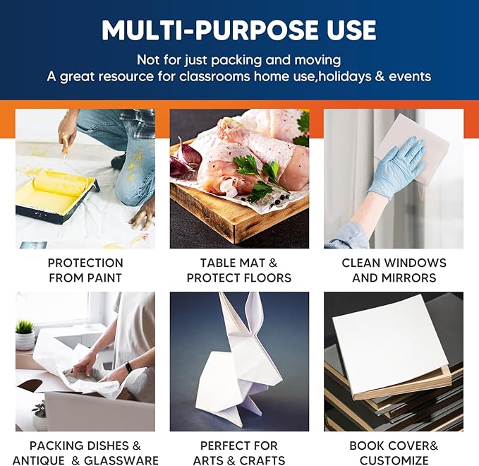 15" x 12" Newsprint Paper for Packing Boxes, 360 Sheets Packing Paper for Moving Boxes, Newspaper Packing Materials, Ideal for Drawing, Sketching, Wrapping, Shipping, Packaging, Dishes Glasses Filler