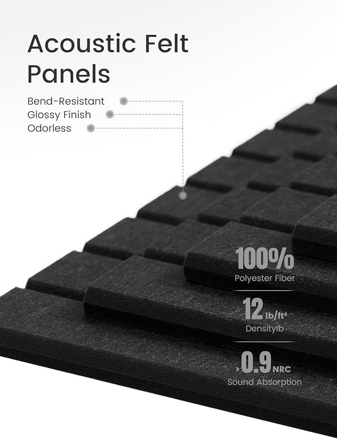 Large Felt Bulletin Board 36" x 24" Cork Board Alternative-6 Pack with 40 Safe Removable Adhesive Tabs, Cork Boards for Walls Cork Board for Home Office Classroom Pin Board (Black)