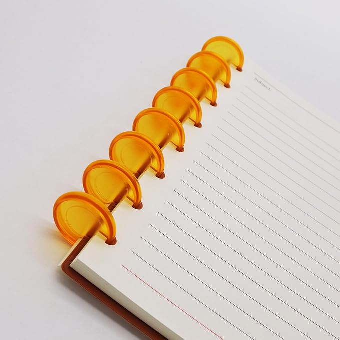 100pcs Discbound Notebook Discs DIY Planner Accessories fits for Tul,Levenger,Arc,Happy Planner,Talia(Transparent Orange,1.1inch/28mm)