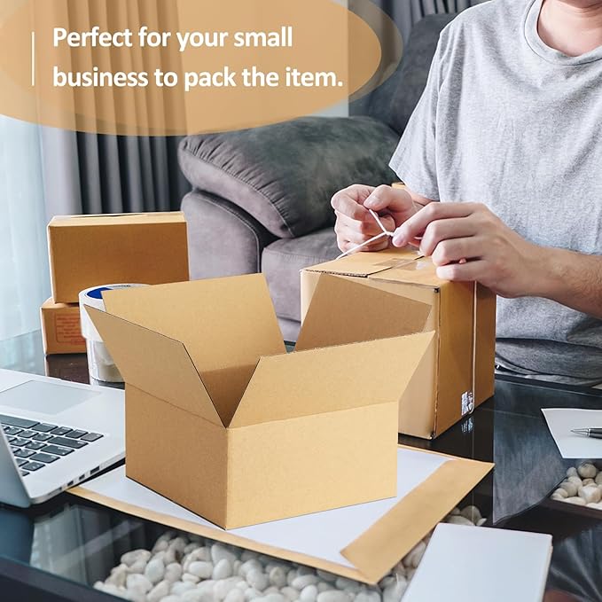 Eupako 8x8x4-Small-Shipping-Boxes-30-Pack-Brown-Corrugated-Box-Mailers, Cardboard Boxes for Packaging Small Business, Mailing