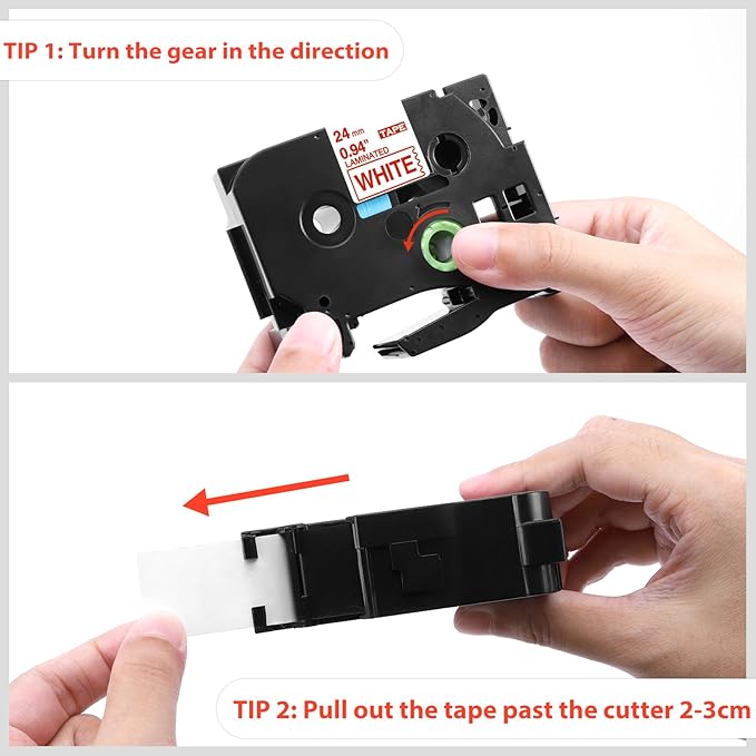 Label KINGDOM 24mm Red on White Label Tape Replacement for Brother P-Touch TZe-252 TZe252 1 Inch TZe Tape 24mm 0.94 Compatible with Brother P Touch Label Maker PTD600 PTD600VP PTP700 PT2730, 3-Pack