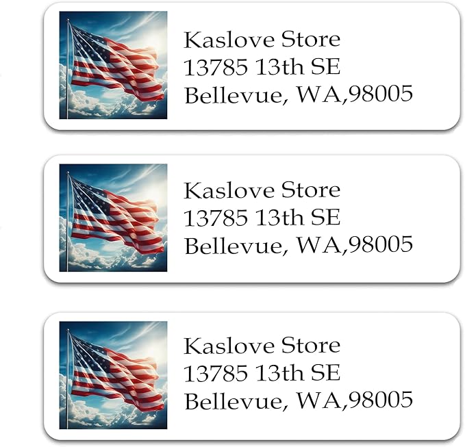 Personalized Return Address Labels - Custom Address Stickers on Sheets (30-1000 Labels) (Patriotic Pride)