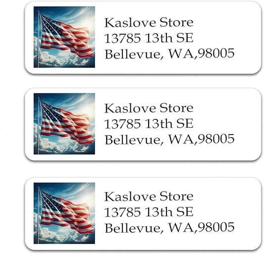 Personalized Return Address Labels - Custom Address Stickers on Sheets (30-1000 Labels) (Patriotic Pride)