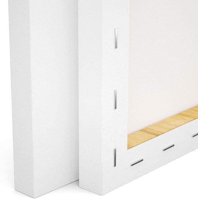 GOTIDEAL Stretched Canvas, 9x12 Inch Set of 8, Primed White - 100% Cotton Artist Canvas Boards for Painting, Acrylic Pouring, Oil Paint Dry & Wet Art Media