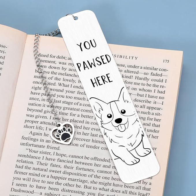 Corgi Dog Bookmark for Dog Lovers Gifts for Women, Corgi Gifts for Corgi Lovers, Dog Mom Gifts for Women, Cute Bookmarks Book Club Gifts for Readers Book Lovers Women, Book Marks for Reading Women Men