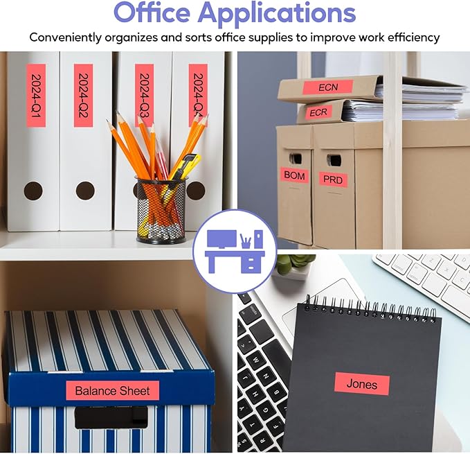 NineLeaf 4 Pack Compatible for Brother P-Touch M Label Tape MK421 M-K421 M421 Black on Red 3/8" (9mm) x 26.2ft (8m) Labeling Refill Cartridge Work in PT-45M PT-65 PT-70 PT-80 PT-M95 Label Maker