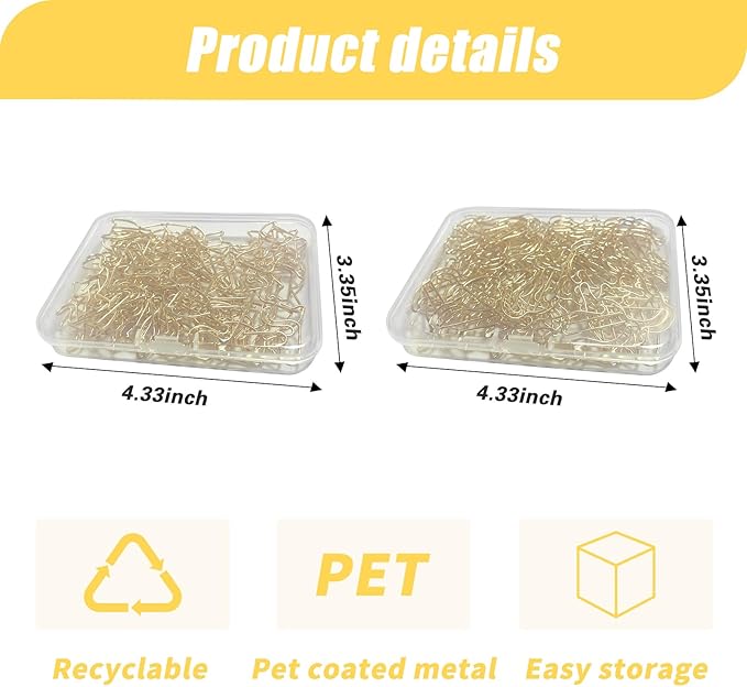 80 Pcs Gold Cat Creative Metal Paper Clips - Fun Office Supplies for Cat Lovers (Gold Catg)