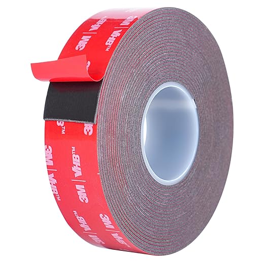 Double Sided Adhesive Tape Heavy Duty, Waterproof mounting Foam Tape, 16.4FT Length, 0.98IN Width, High Temperature Resistant Adhesive Tape for car, Household, Office or Parties, LED Strips