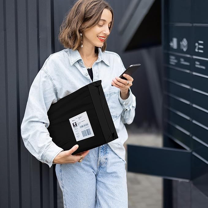 Metronic Poly Mailers 12X15.5 500 Pack, Self Seal Shipping Bags for Clothing, Waterproof and Tear-Proof Shipping Envelopes for Business, Mailers Poly Bags Packaging Bags, Black