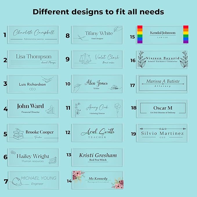 EGD Acrylic Door Name Plate Personalized I Custom Acrylic Sign I Cute Office Accessories Decor I Custom Office Door Signs (10 x 3.5 Inch) (4. Door/Wall Name)