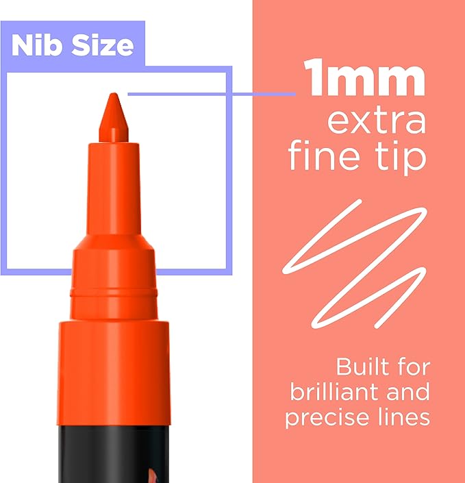 Extra Fine Tip Chalk Markers - (1mm Tip, Pack of 40) Neon, Pastel & Metallic | Erasable Liquid Chalk Pens for Chalkboard, Blackboard, Window, Labels, Bistro, Glass - Wet Erase Markers Fine Point