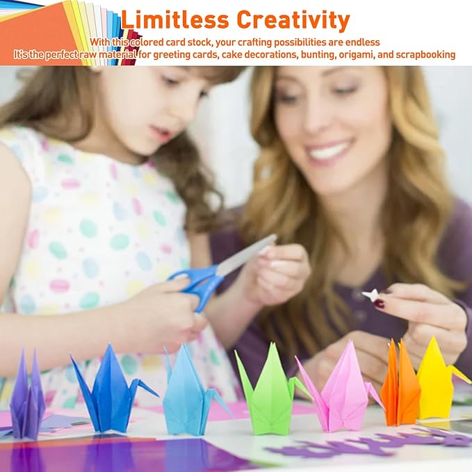 MAXECHO 8.5" X 11" Colored Cardstock Bulk 150 Sheets 30 Assorted Colors Construction Paper Card Stock Printer Paper for DIY Crafts, Kids School Supplies, Cricut, 180 GSM