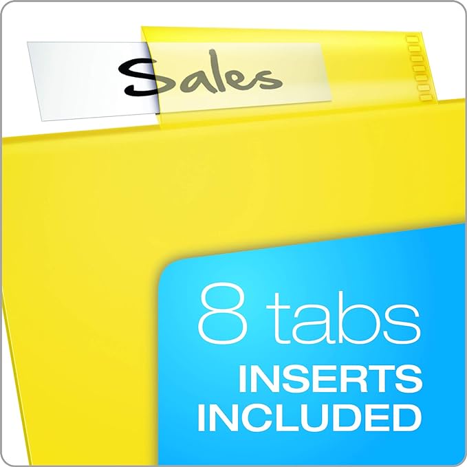 Oxford Expanding Plastic Binder Dividers, Divider for 3 Ring Binder, Flexible Front Expanding Pockets, 8 Tab, Insertable Multicolor Tabs, Letter Size, 3 Sets (89605) (Pack of 8)