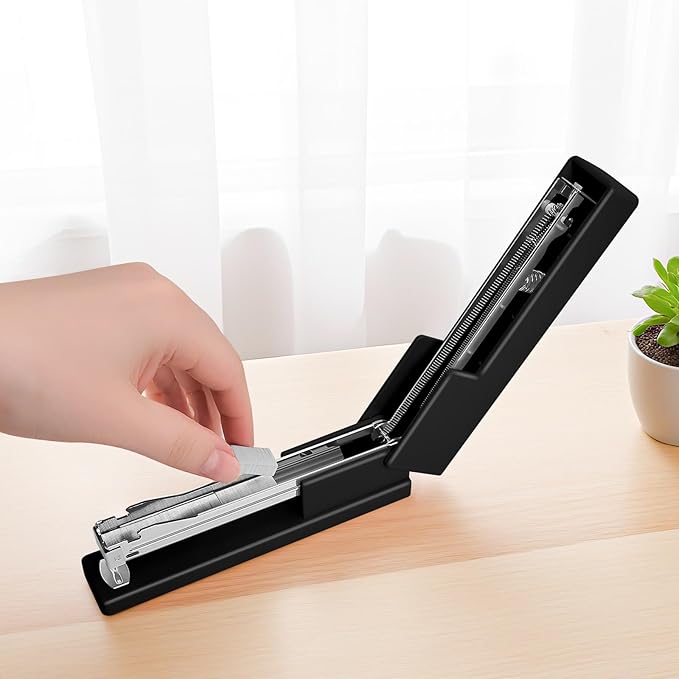 Office Desktop Stapler - 25 Sheet Capacity with 830 Staples and Staple Remover,Staplers for Desk,Non-Slip for School, Home, Black