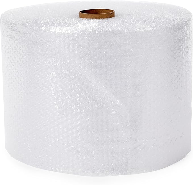 Amazon Basics Bubble Cushioning Wrap Packing Material for Fragile Items, Perforated, 12 inch x 175 ft Long Roll, Small 3/16", Clear