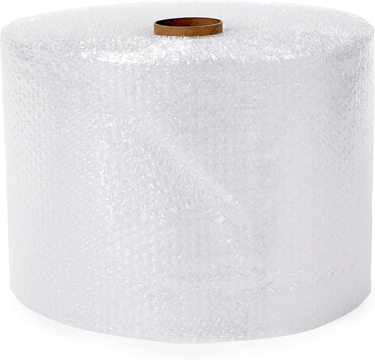 Amazon Basics Bubble Cushioning Wrap Packing Material for Fragile Items, Perforated, 12 inch x 175 ft Long Roll, Small 3/16", Clear