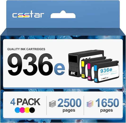 936e Ink cartridges Compatible Replacement for HP OfficeJet Pro 9110b/ 9120b/ 9130b/ 9720e/ 9730e Printers(BK/C/M/Y, 4 Pack)
