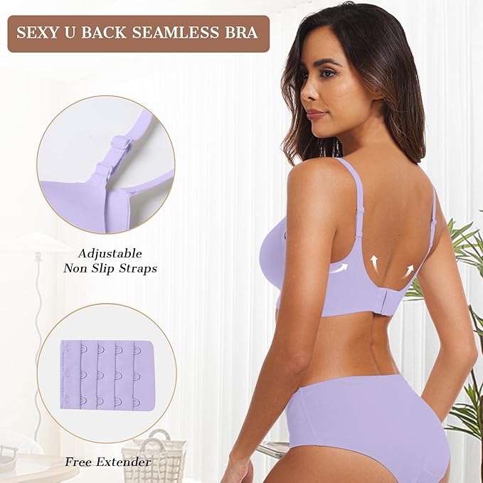 OEAK Womens Wireless Bras Comfortable Push Up Bra No Underwire Bra Full Support Lift Bralette Everyday Seamless Tshirt Bras