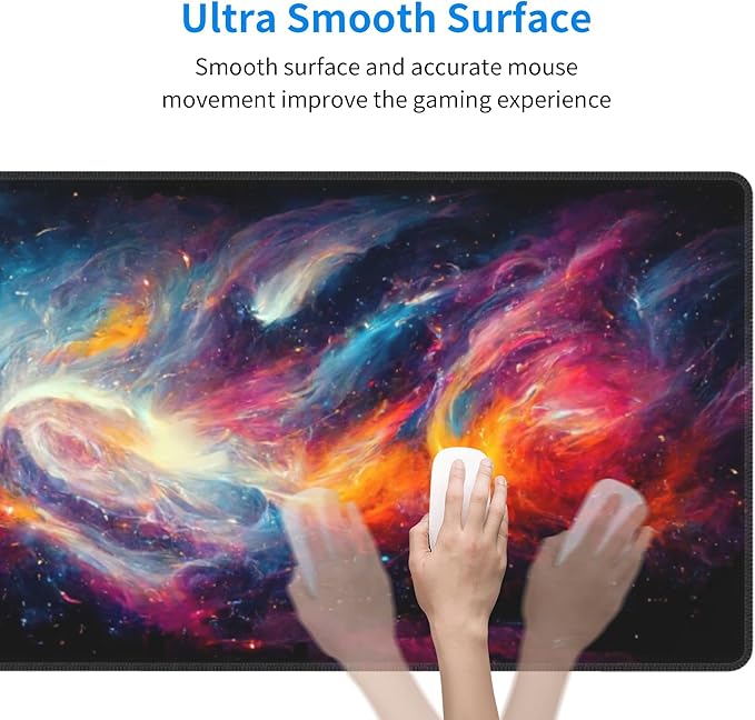 Galaxy Extended Big Mouse Pad Large,XL Gaming Mouse Pad Desk Pad,31.5x11.8inch Long Computer Keyboard Mouse Mat Mousepad with 3mm Non-Slip Base for Home Office Work