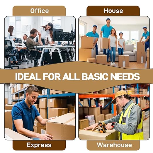 2Inch Brown Packing Tape, 2.0 Mils 110 Yards - High Tensile Strength for Shipping, Moving Boxes Sealing & Packaging, Superior Hold and Tear Resistance