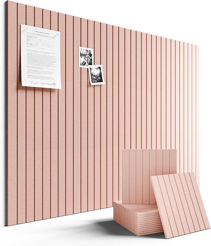 Large Felt Bulletin Board 48" x 36" Cork Board Alternative-12 Pack with 70 Safe Removable Adhesive Tabs, Cork Boards for Walls Cork Board for Home Office Classroom Pin Board (Pink)