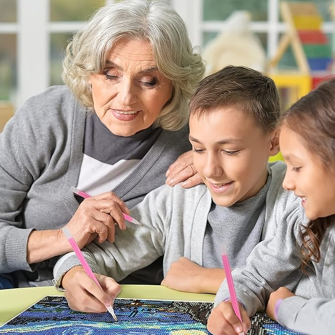 KTCLCATF 29PCS DIY Diamond Painting Tools and Accessories Kits Multiple Sizes Painting Pens for Adults to Make Diamond Art Craft Tweezers Glue Diamond Correction