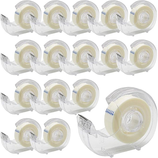 OWLKELA - 16 Pack 3/4" x 28 yds Invisible Tapes and Refillable Dispensers, Matte Finish Adhesive Tape, Tape Refill with Dispenser for Home, School