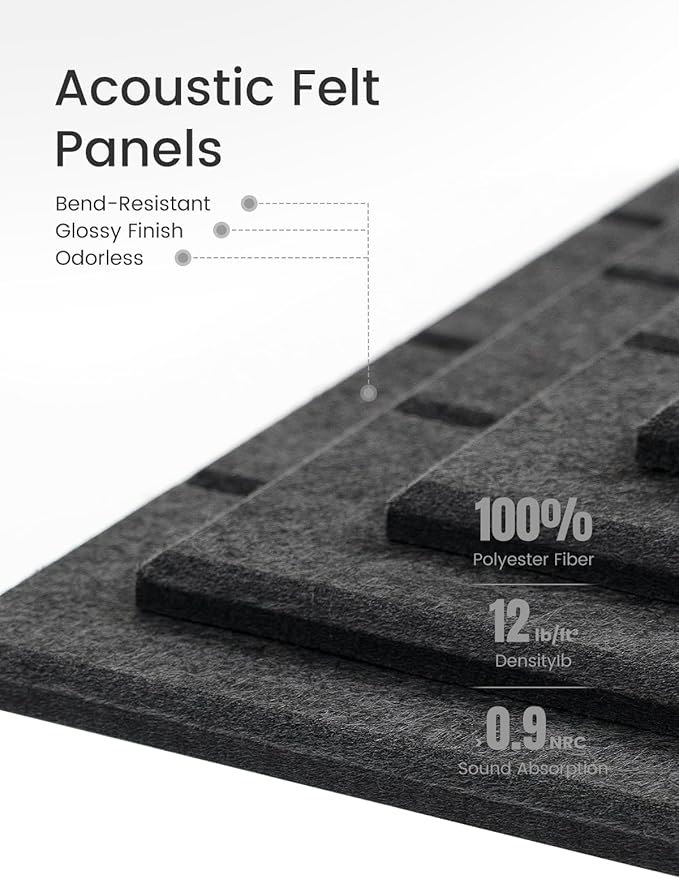 Felt Bulletin Board Tiles Large 36" x 24"Cork Board Alternative-6 Pack with 40 Adhesive Tabs, Thick Slat Wall Panels for Office Decor, Push Pin Board Wall Organizer Alternative-Charcoal Gray