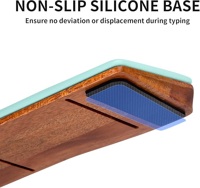 COLORCORAL Keyboard Wrist Rest Ergonomic Keyboard Arm Rest for wrist with Memory Foam Durable Wooden Keyboard Wrist Support with Anti-Slip Rubber Base for Typing Pain Relief Comfort for Office, Gaming