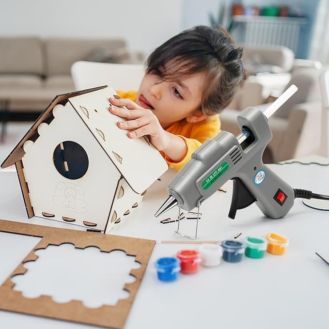 Mini Hot Glue Gun Kit with 30 Glue Sticks - Fast Preheating Hot Melt Gun, High Temp for School Crafts DIY Arts and Quick Home Repairs(Grey)