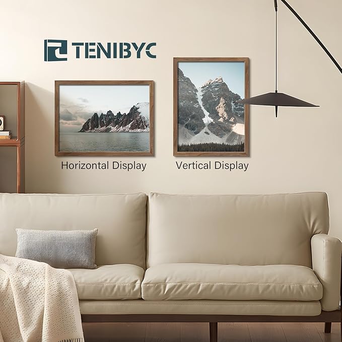 18x24 Walnut Poster Frame Set of 3 - Natural Brown, Solid Wood Picture Frame, Wall Hanging