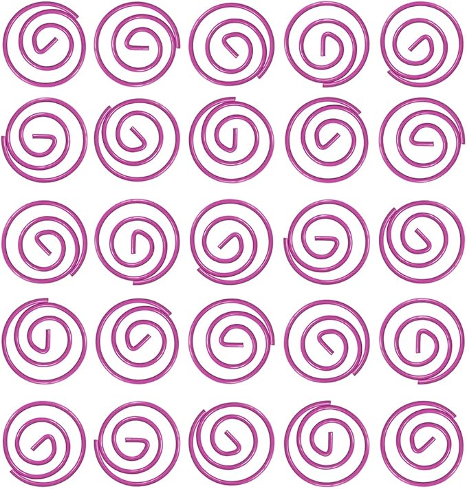 JAM PAPER Circular Paper Clips - Round Paperclips - Hot Pink Fuchsia - 50/Pack