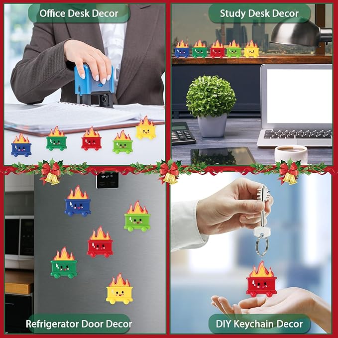 25 Set Resin Dumpster Trash Shape Gift Team Employee Appreciation Gift Emotional Desk Accessories for Staff Teacher Office Coworker Nurse Medical Volunteer Favor (Vivd Color)