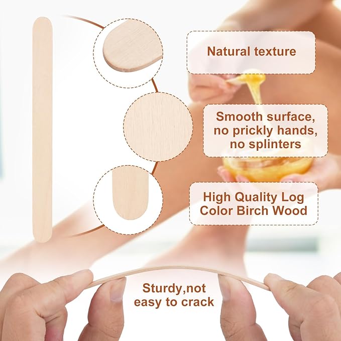 2000 Pcs 4.5" Wooden Craft Sticks, Ice Cream Sticks,Natural Wood Popsicle Stick for Waxing, DIY Wood Crafts, Hair Removal and Waxing Supplies, Paint Stirrer, Art Projects and Ice Pop Sticks