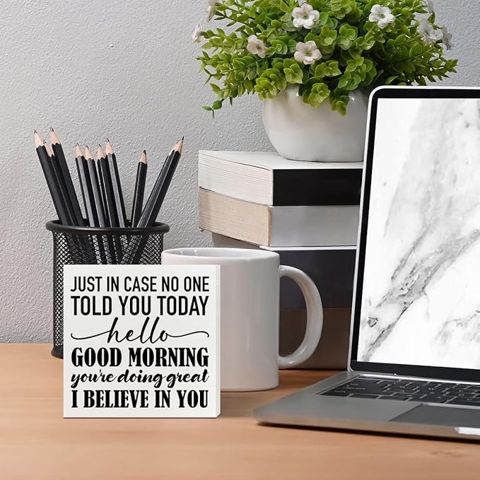 Inspirational Wooden Box Sign, You're Doing Great, Motivational Home Office Desk Decor, Encouragement School Classroom Decoration, Positive Gifts for Women Men Coworkers Student 5 inches*5 inches