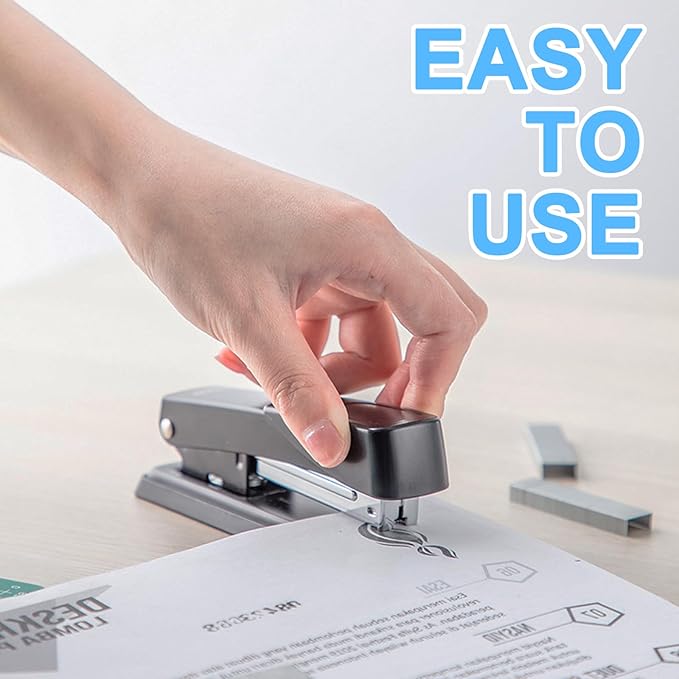 9 Pcs Desktop Stapler Bulk, Metal Desktop Staplers with 6000 Staples, Heavy Duty Office Stapler 25 Sheet Capacity Office Staple for School Office (Black)